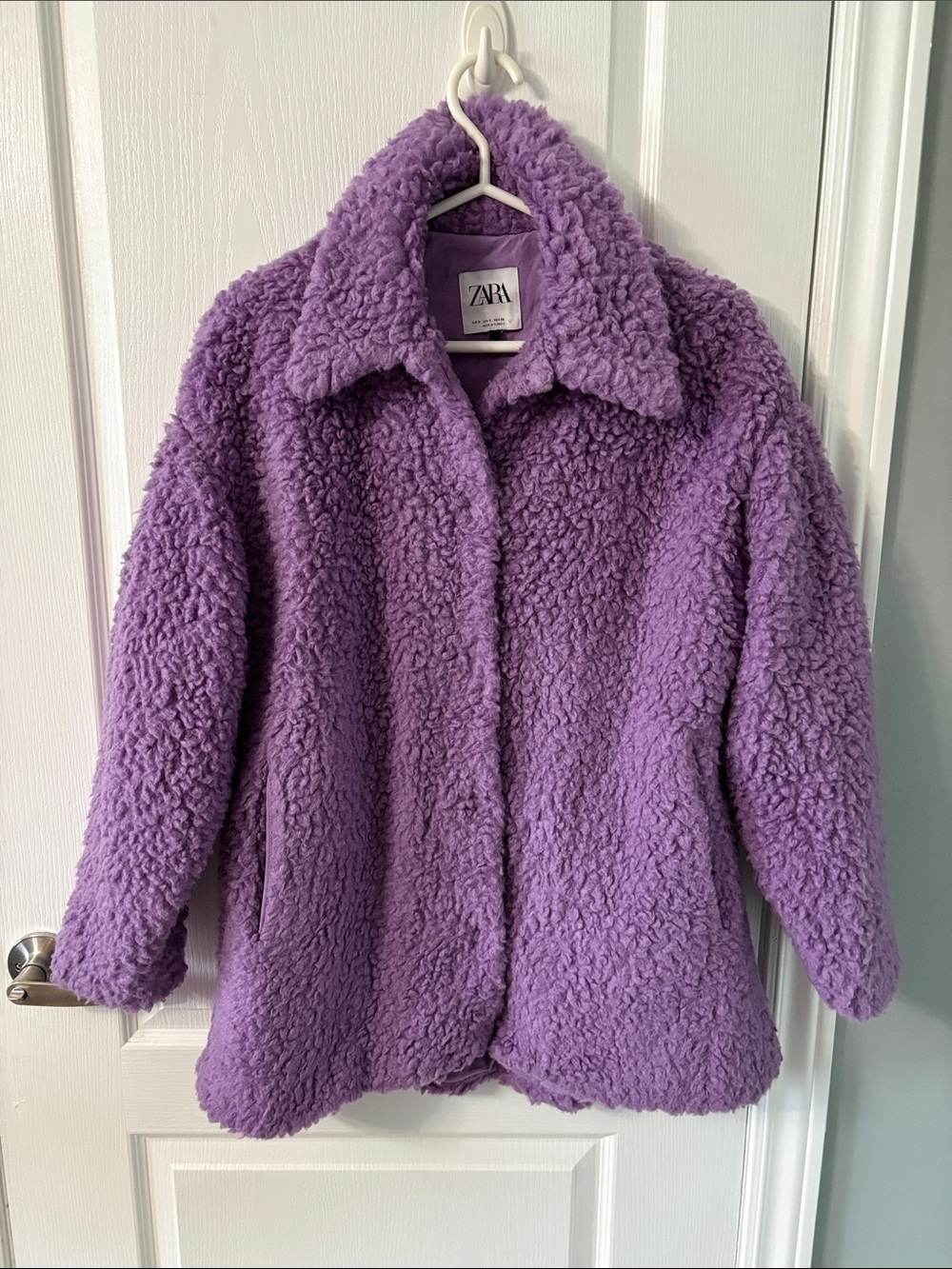 ZARA Purple Teddy Jacket - Plush Sherpa Coat